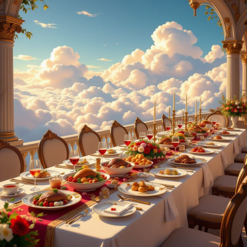 Heavenly Banquet in Dreamy Ethereal Style
