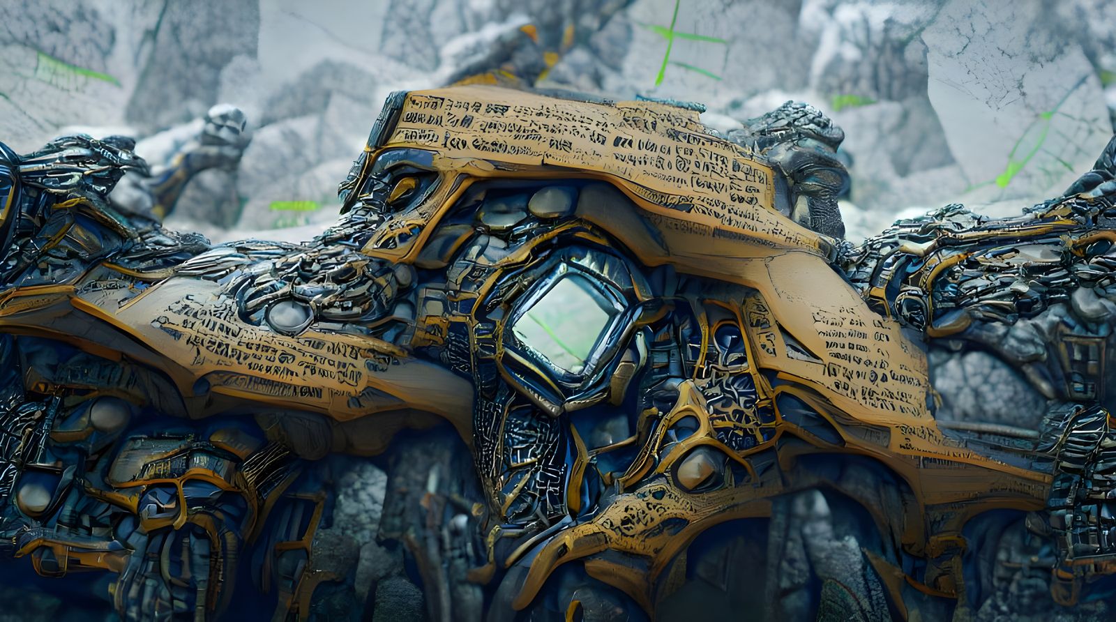 Colossal Mechanical Robot Blueprint in Detailed 3D Render