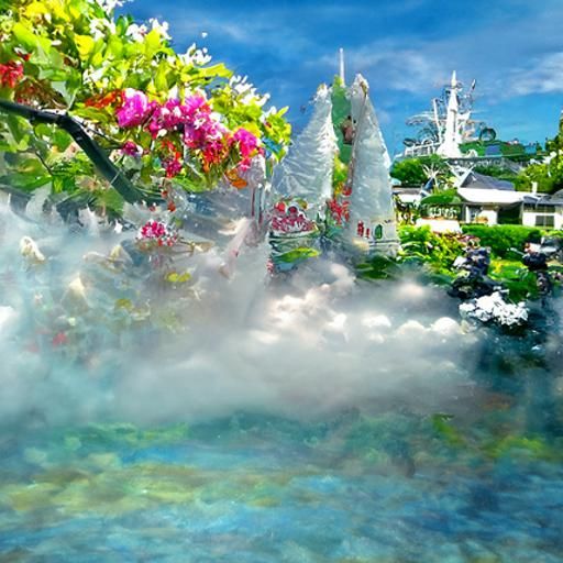 Tropical Okinawa Landscape in Ethereal Style