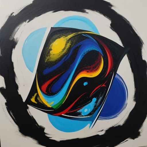 Abstract Gouache Painting: Light and Shadow