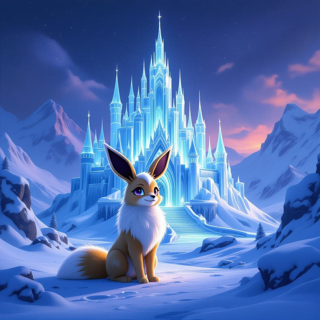 Elsa Eevee in a Majestic Ice Castle