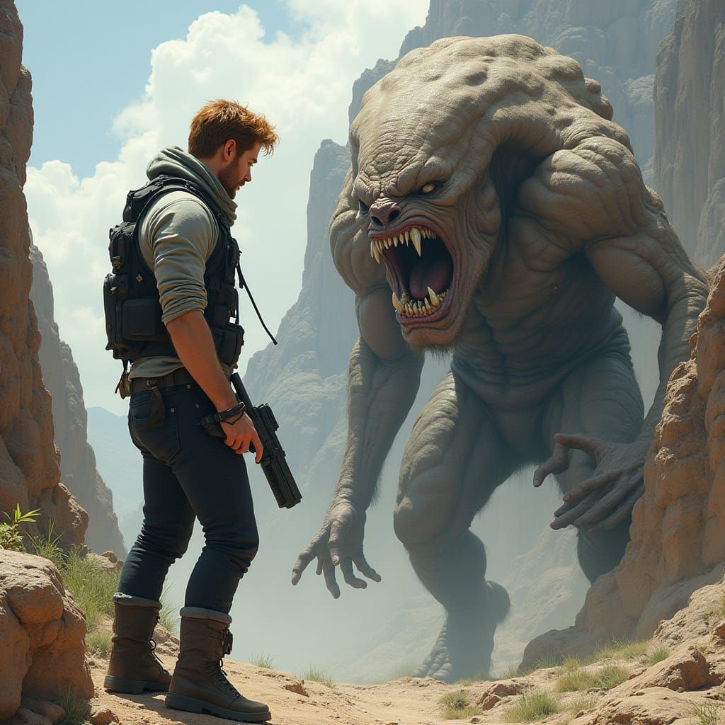 Hyperrealistic Battle in the Badlands