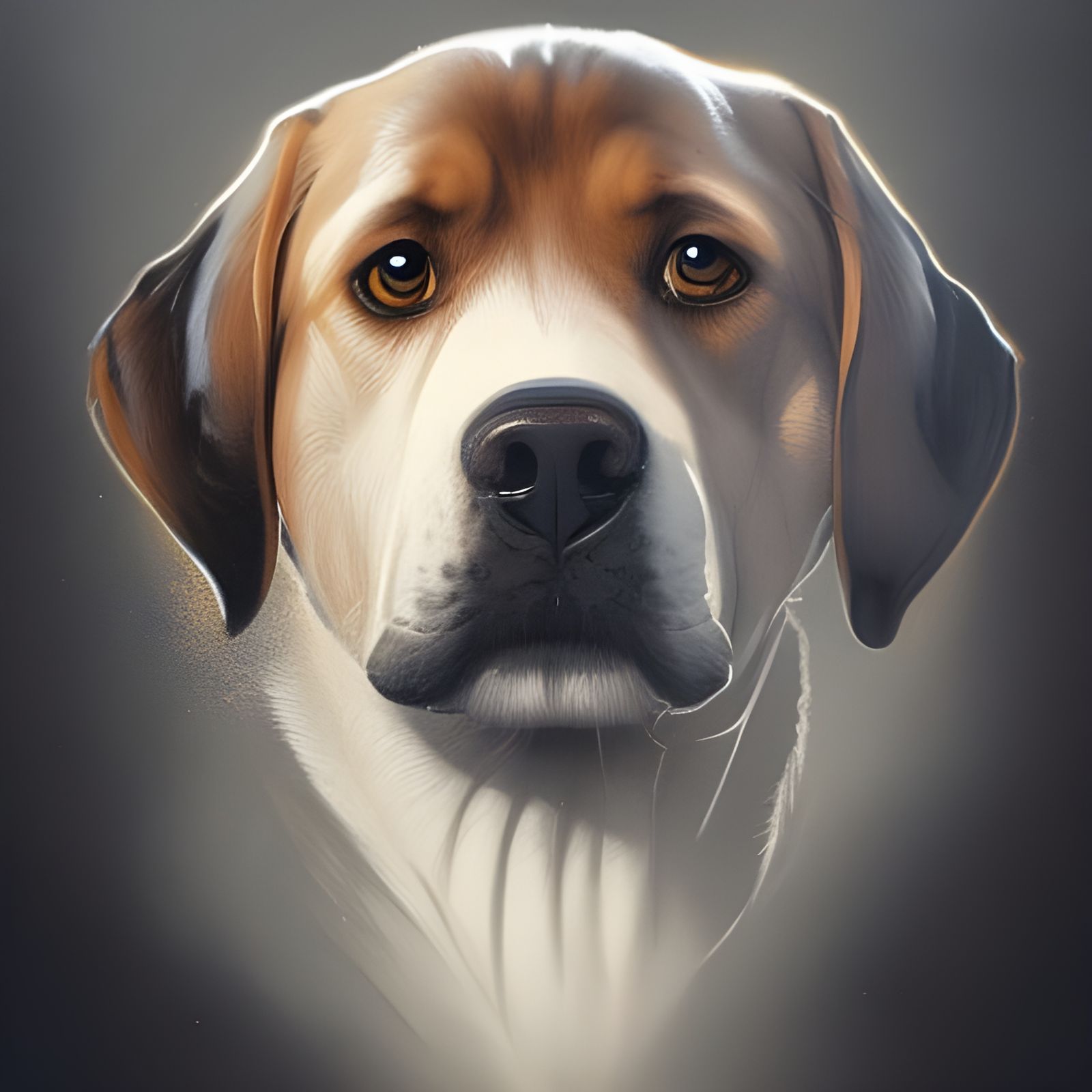 Cute Labrador Puppy Portrait in Hyperdetailed Digital Art