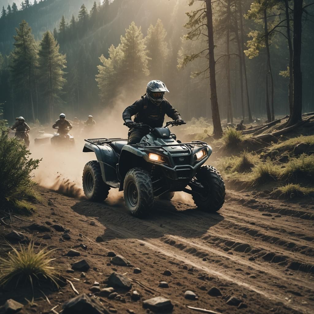 Cinematic ATV Rider Film Still