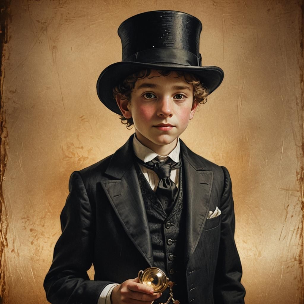 Aristocratic Boy in Suit: Classic Illustration
