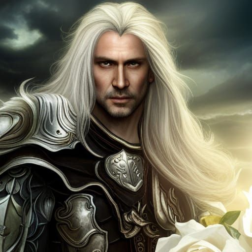 Unholy Angel in Crimson Armor Portrait