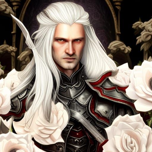 The Dark Lord Castelan in Gothic Knight Armor, Surrounded by...