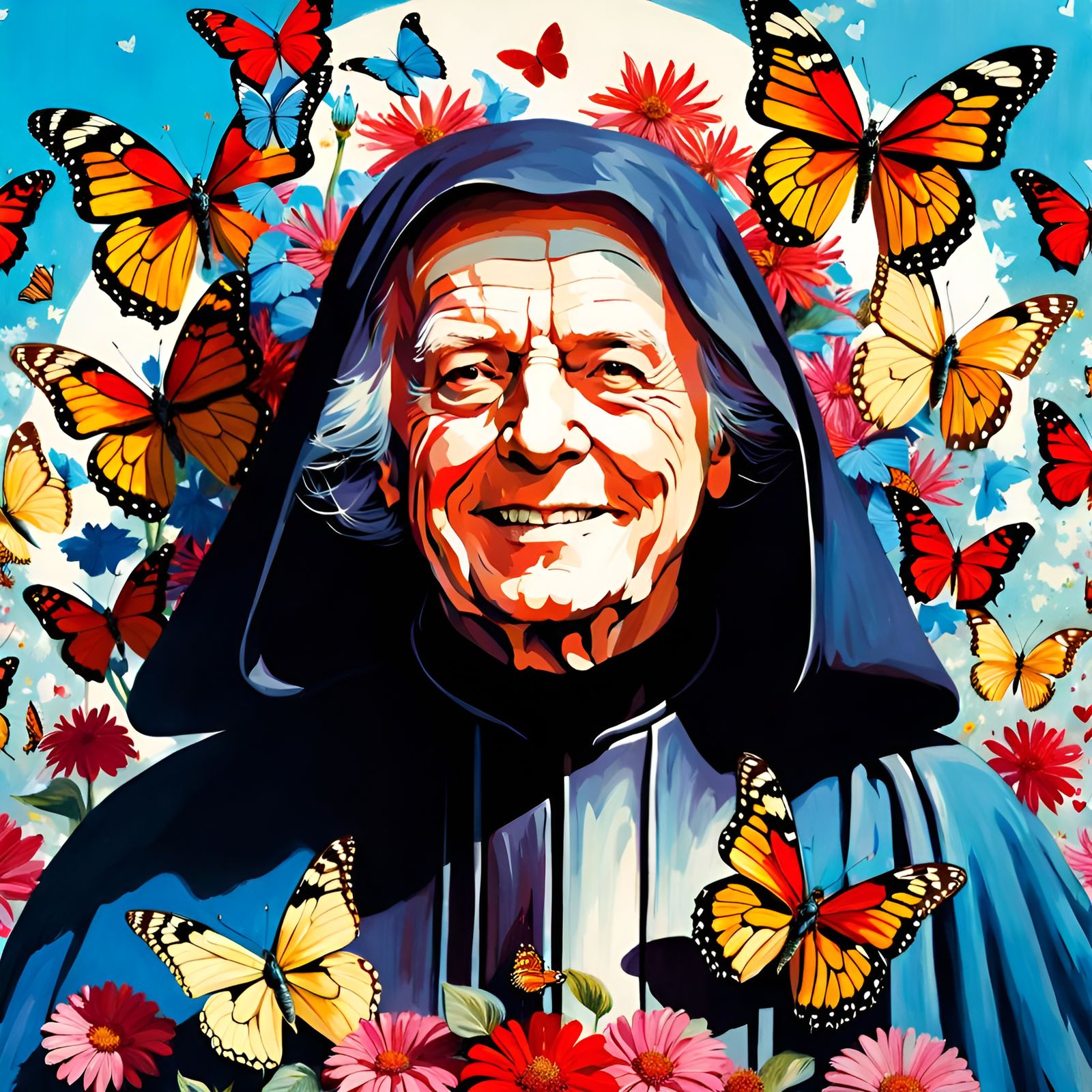 Happy Palpatine with Butterflies, Pin-Up Art