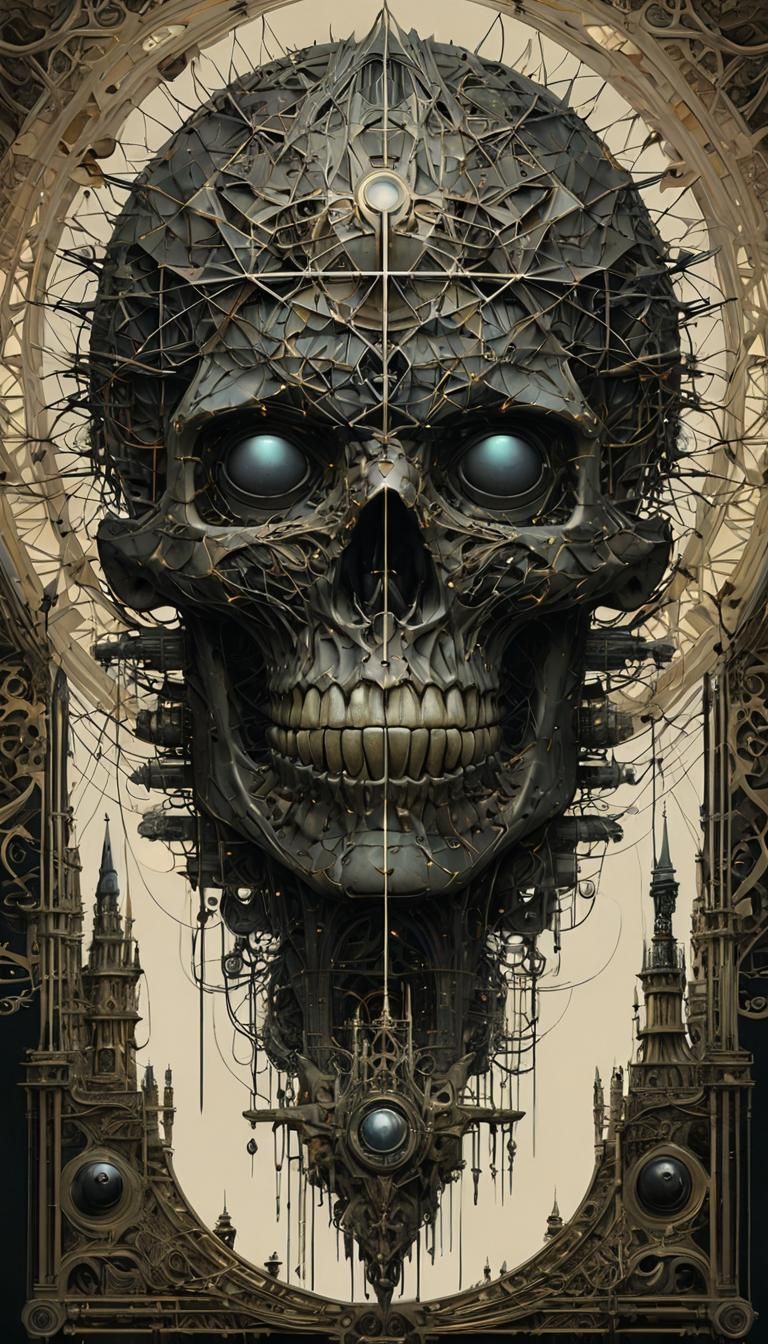 Geométric Mineral Masterpiece in Dark Art Style