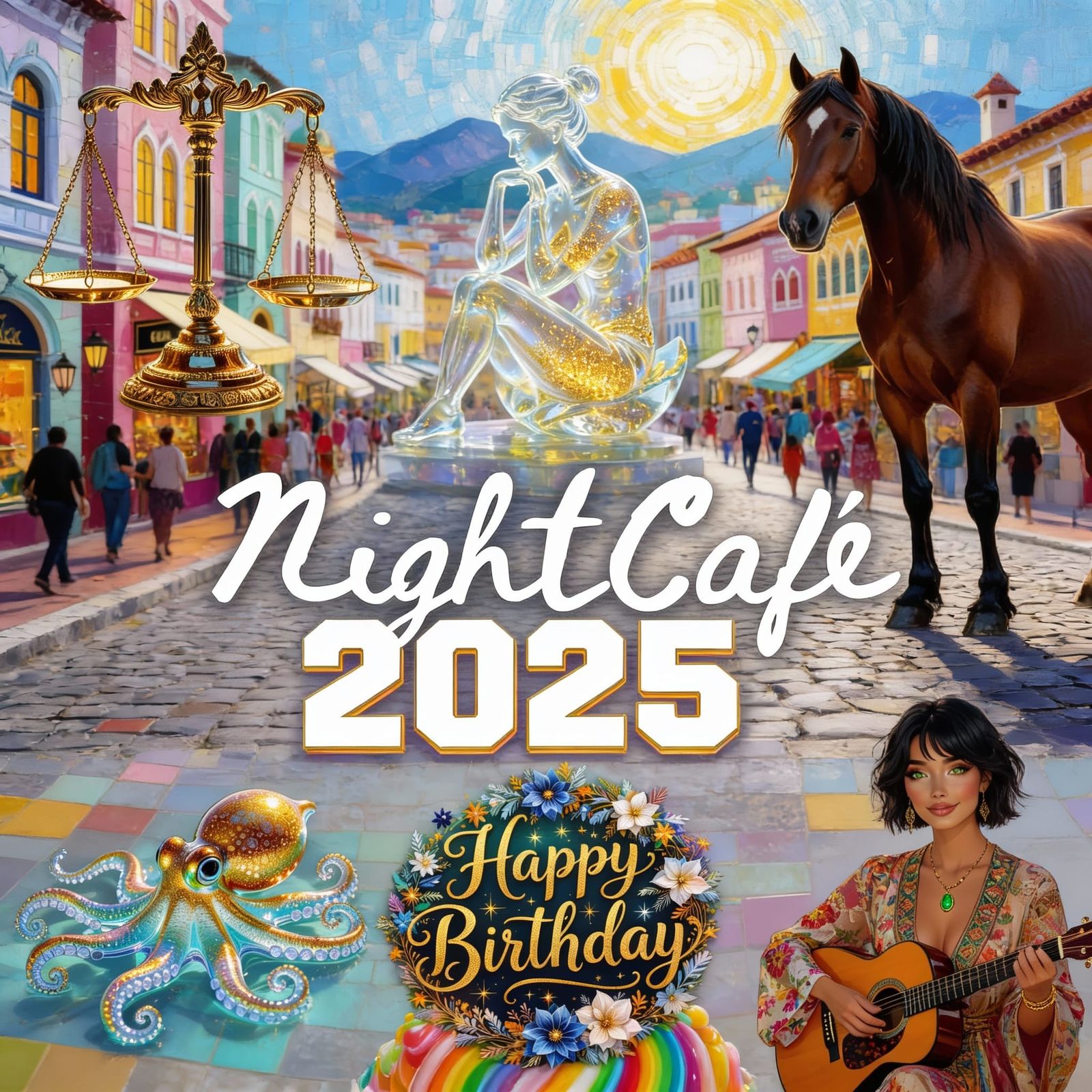 AI Art Collage 2025 Featuring NightCafe Creations