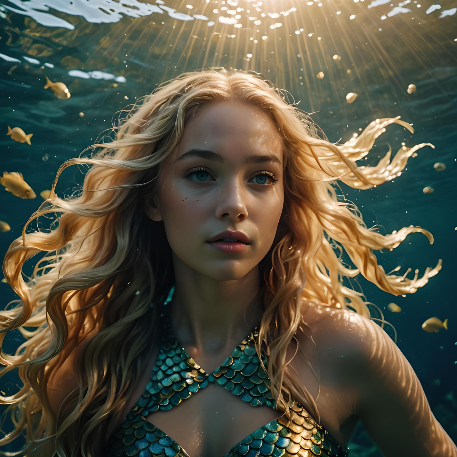Hyperrealistic Mermaid Portrait in Cinematic Style