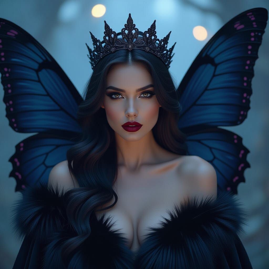 Vampire Queen With Dark Butterfly Wings in Twilight