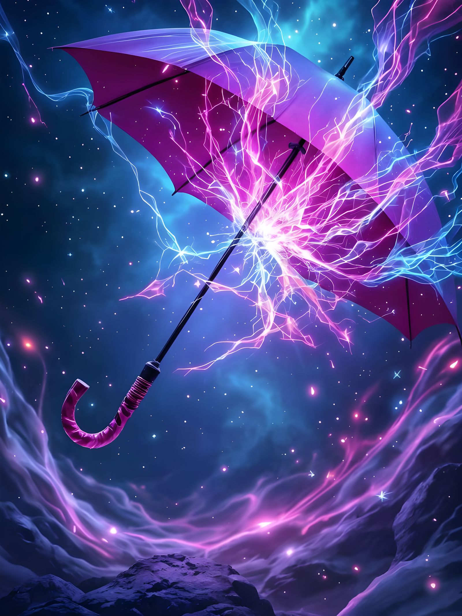 Cyberpunk Umbrella as Futuristic Shield