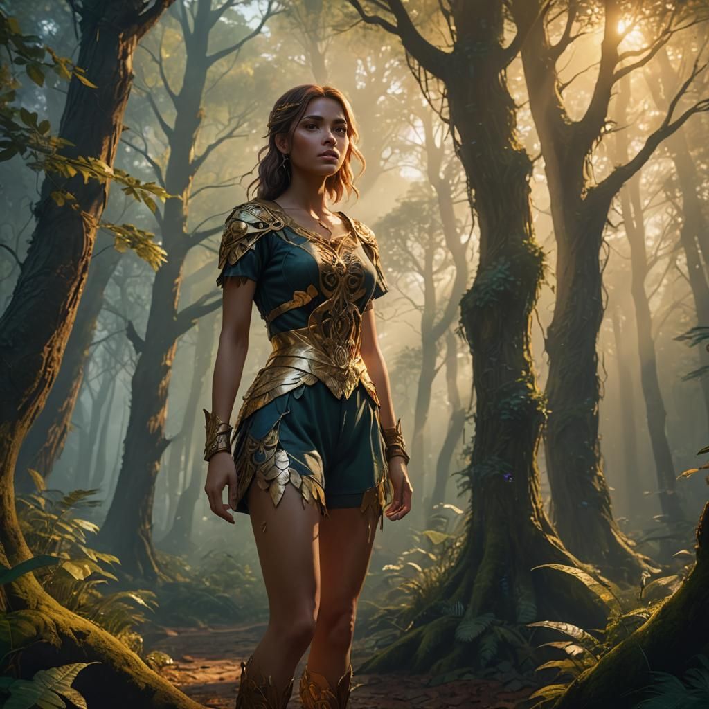 Mystical Forest Girl in Fantasy Art Style