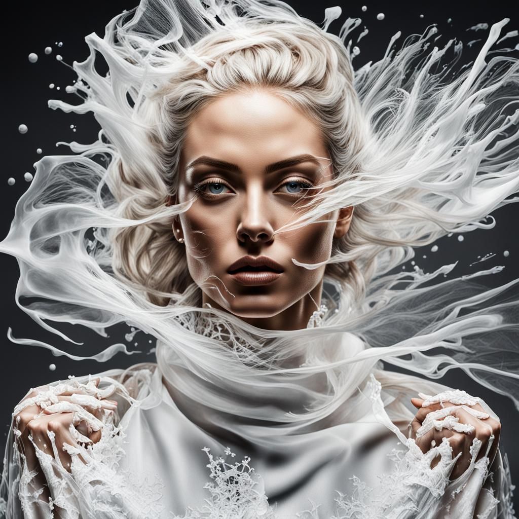 Detailed Portrait of Woman in Silk Outfit