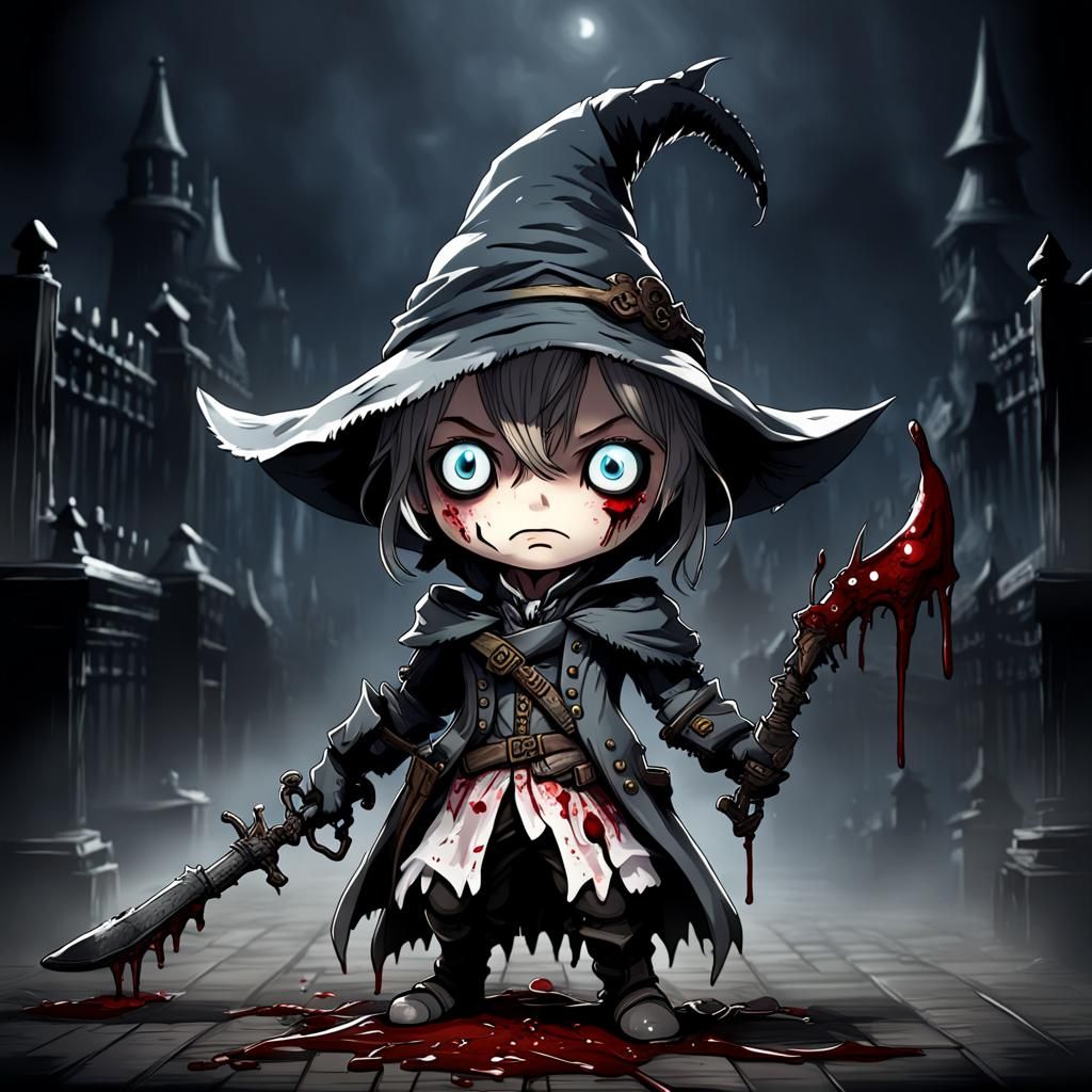 Chibi Bloodborne Monster in Dark Style