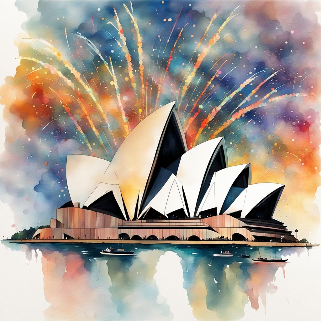 Sydney Opera House Celebrates New Year's with Vibrant Waterc...