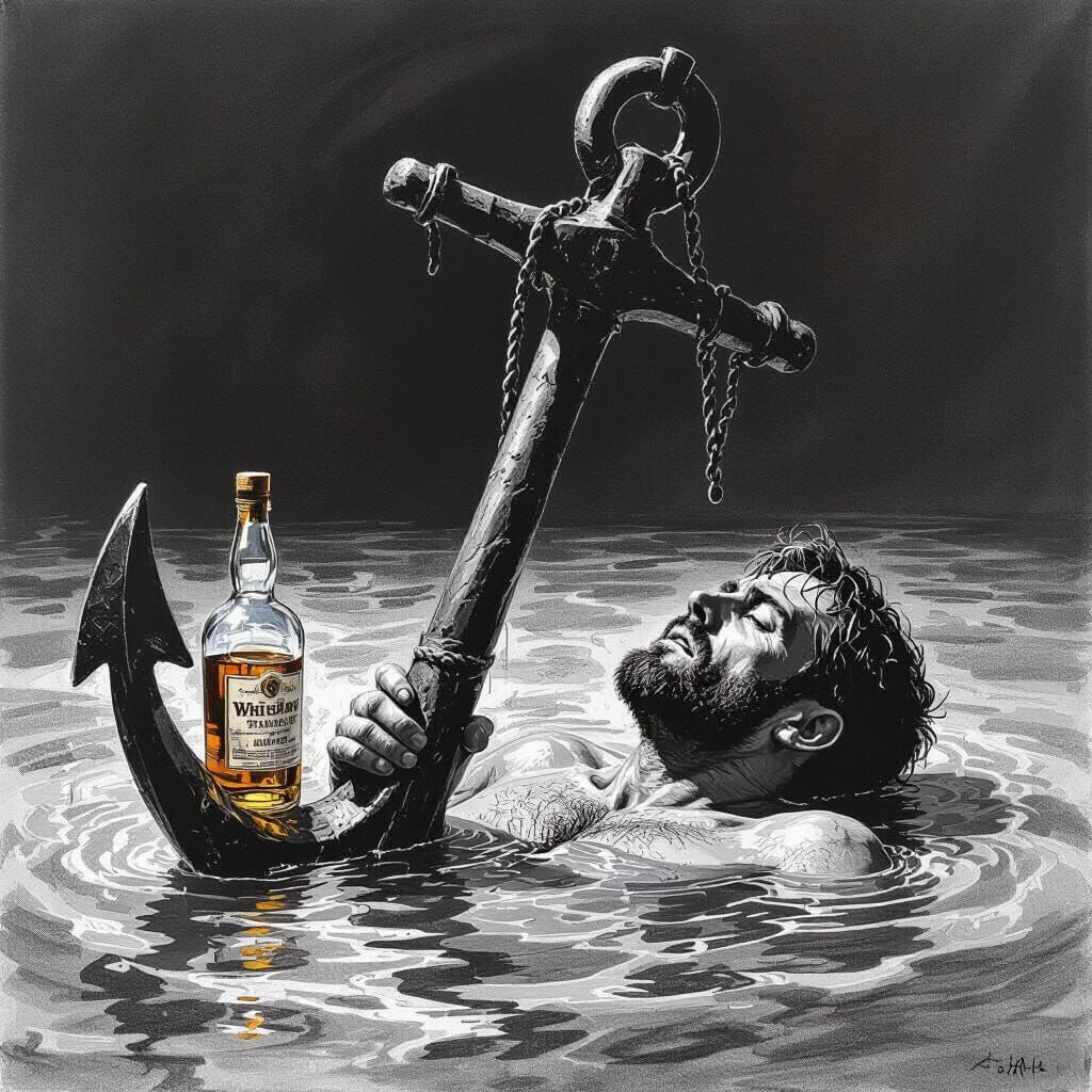 Anchor, Whiskey, Drowning Man: Symbol of Alcoholism