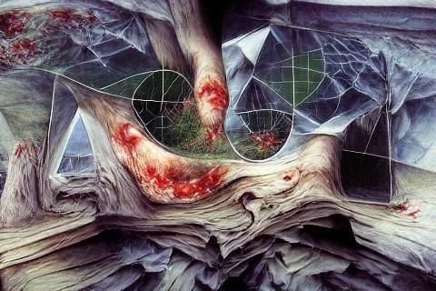 Surreal Mathematical Wound with Impossible Geometry