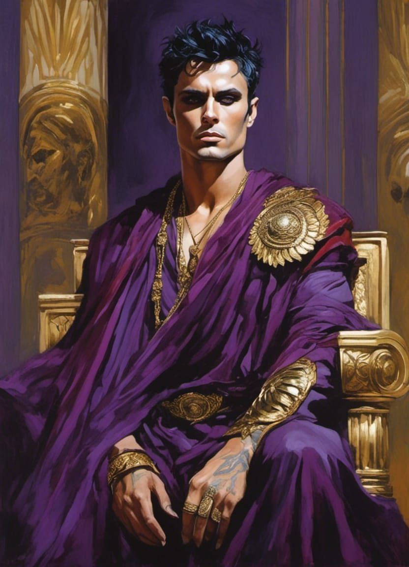 Roman Emperor Portrait in Ancient Royal Palace