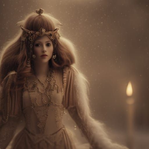 Troll Attends Santa's Party in Art Nouveau Style