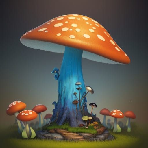 Vibrant Mushroom Dances in a Whimsical World
