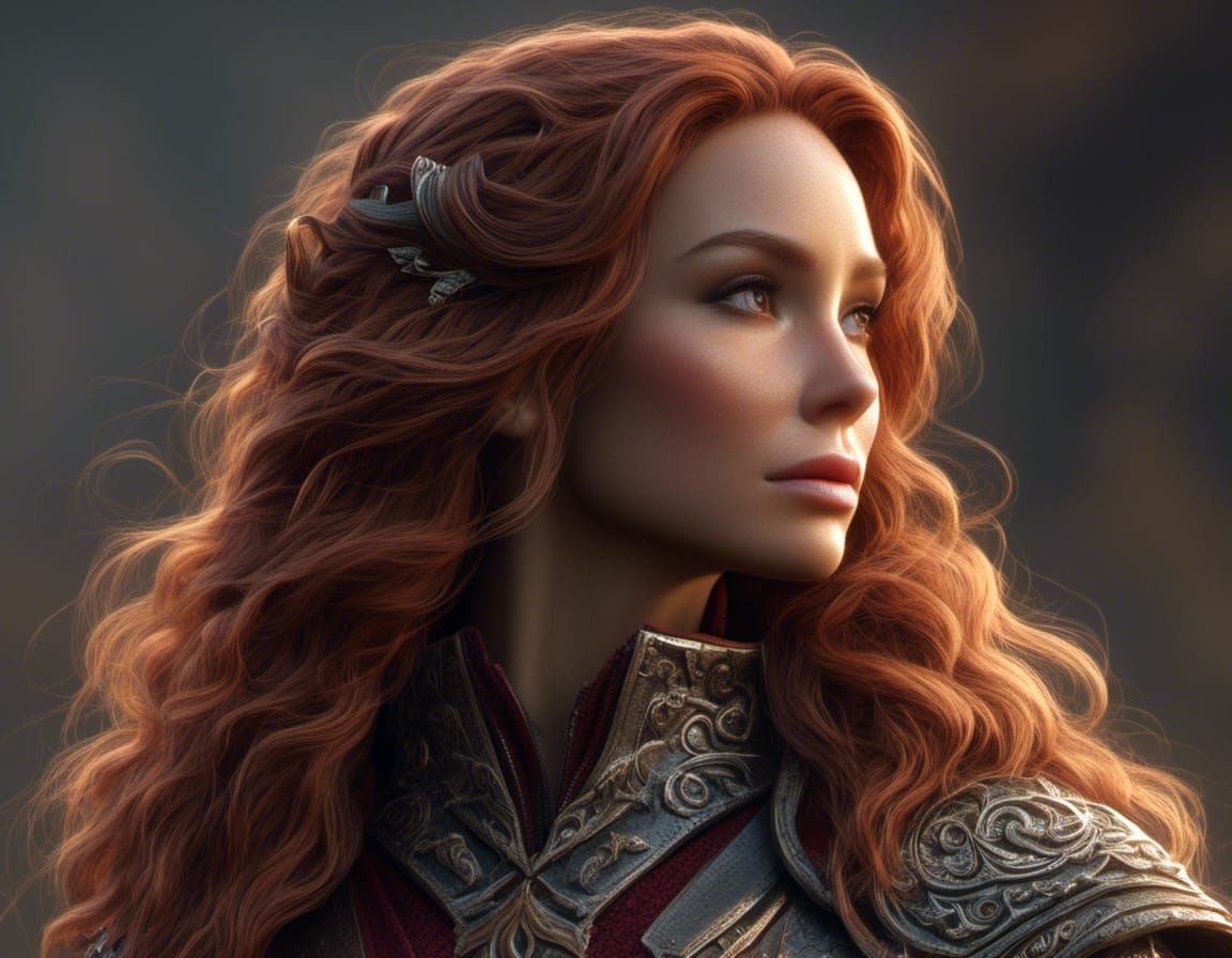 Hyperrealistic Woman on Beach as Digital Painting