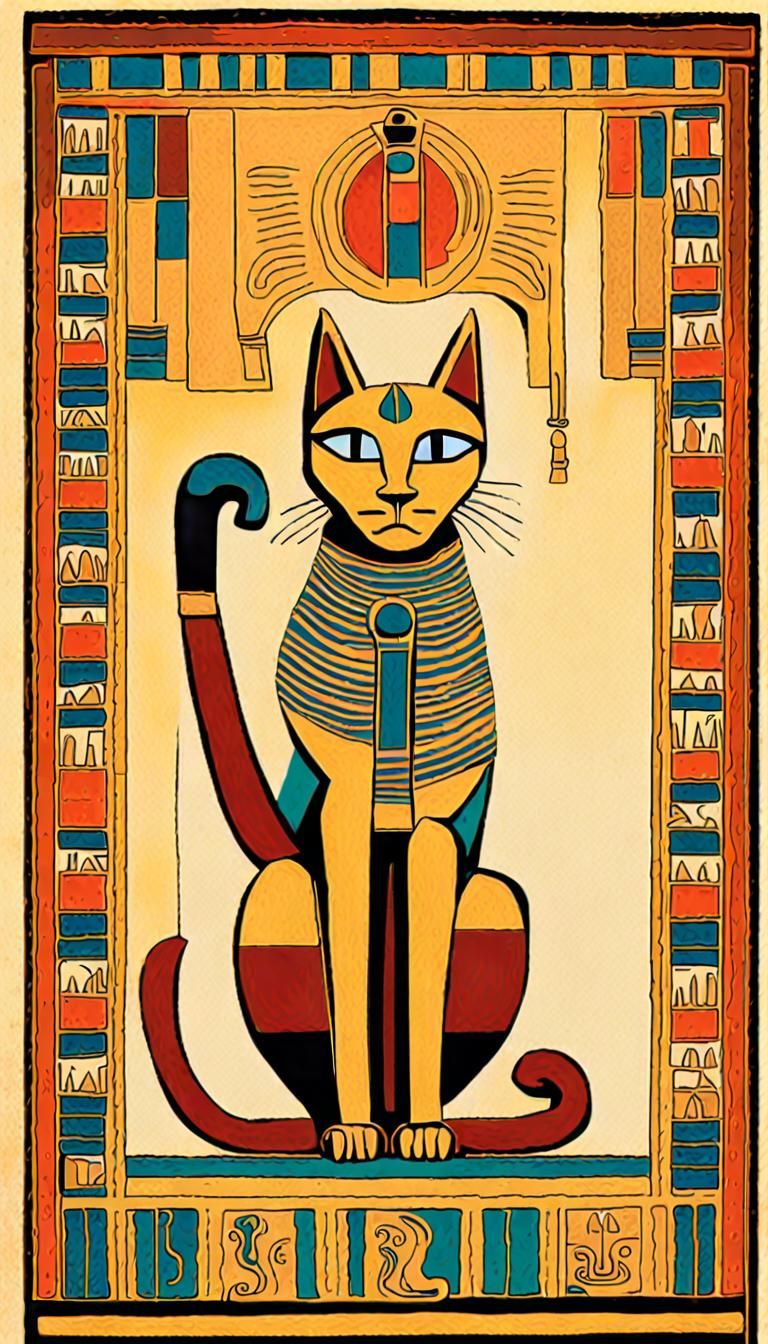 Egyptian Cats Remembered as Gods: 3D Render