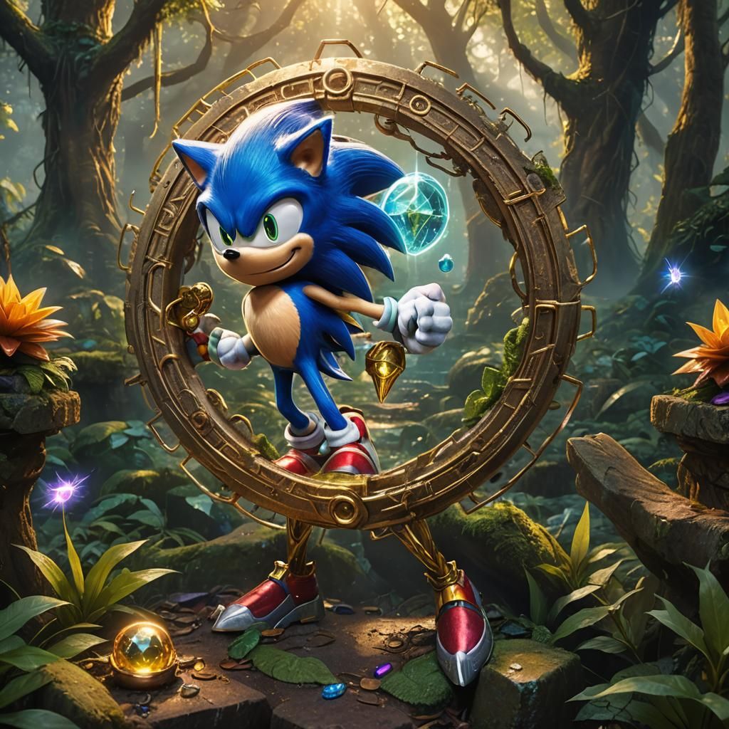 Sonic the Hedgehog in Mystical Forest Concept Art