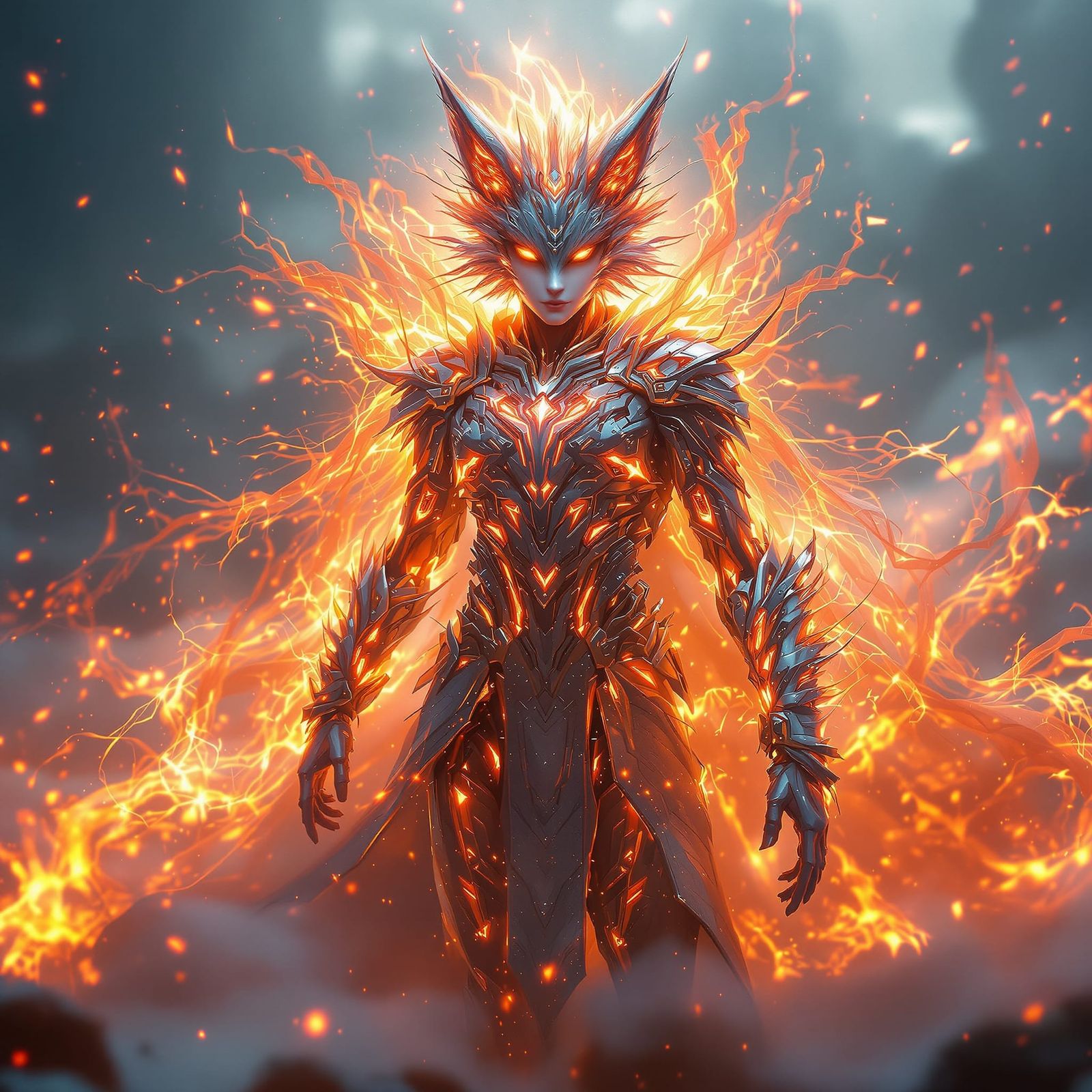 Elemental Warrior Radiating Spiritual Power