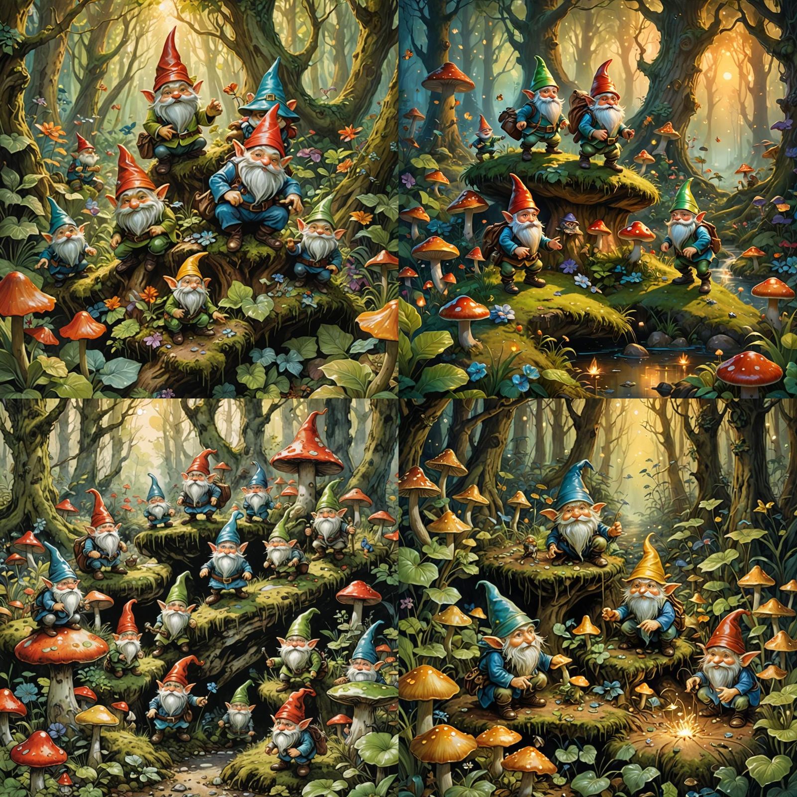 Gnomes Playing Leapfrog with Frogs