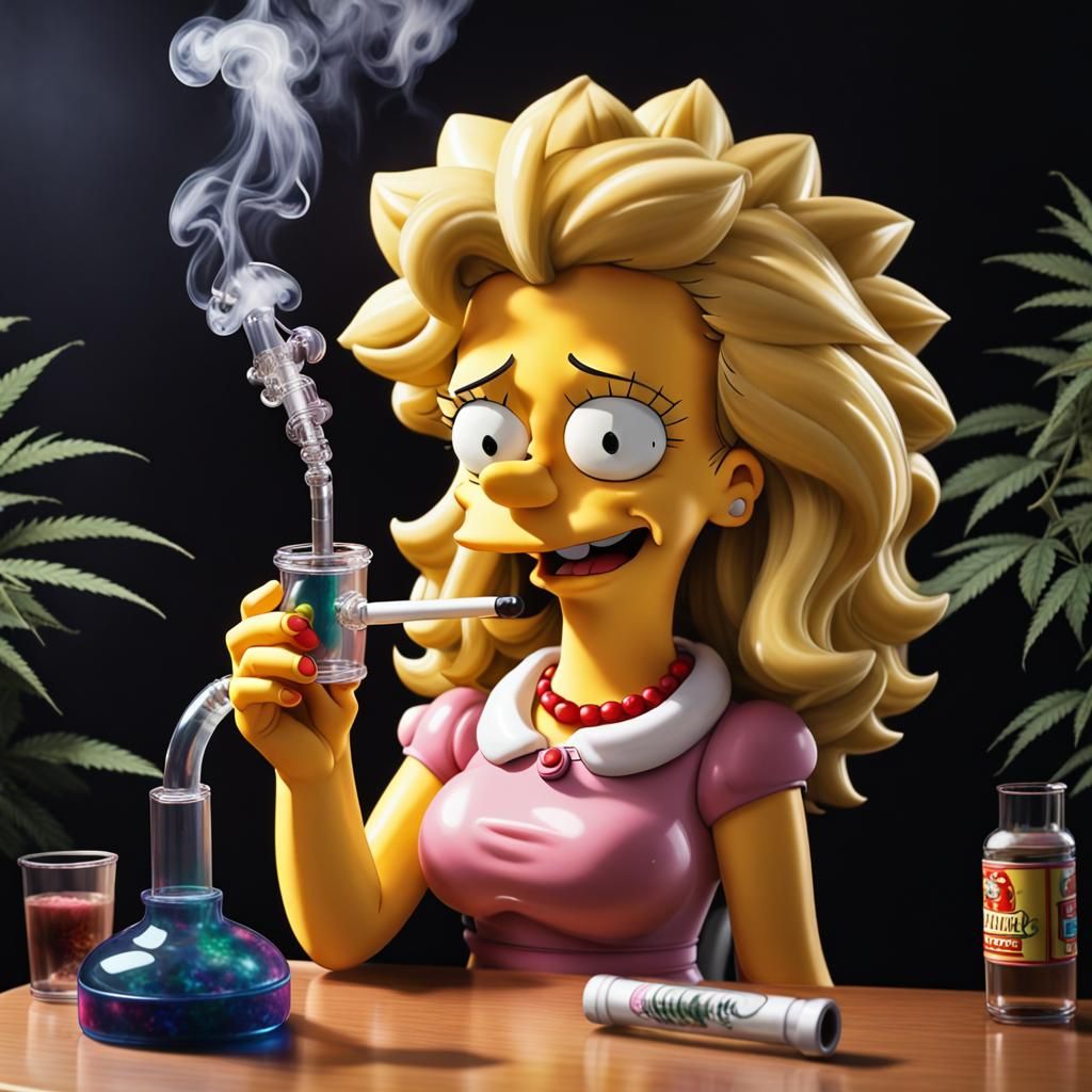 Lisa Simpson Smoking a Marijuana Bong