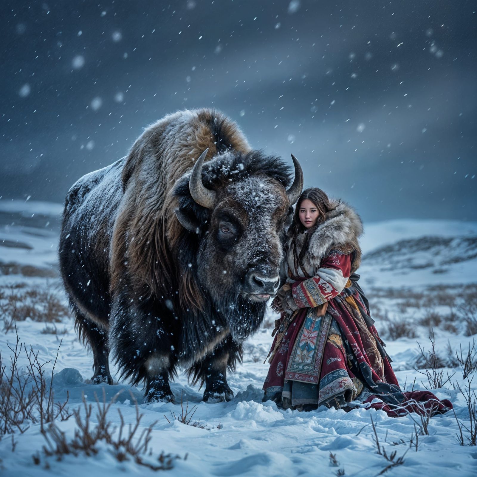 A powerful, realistic yet slightly stylized digital painting...