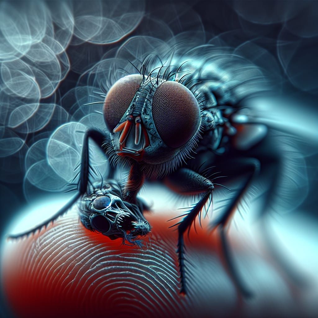 Eerie Psychopathic House Fly in Sharp Focus