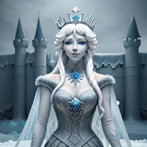 Icy Queen Antarctica Sculpture in 8K 3D