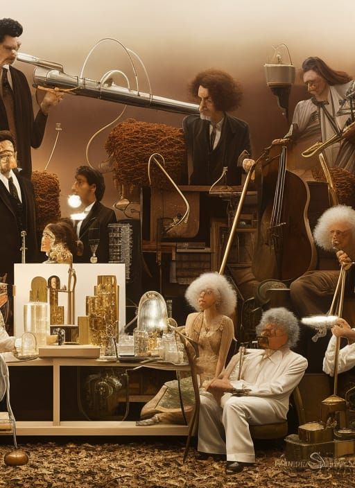 Einstein's Secret Orchestra: Surreal Hyperrealistic Dream