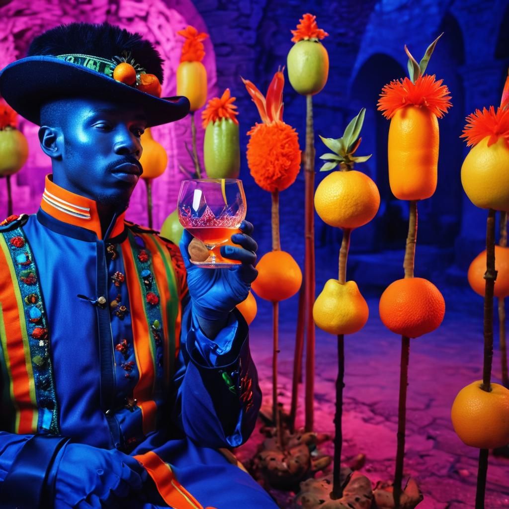 Psychedelic Retro Photography: Fruit Faces and Gin