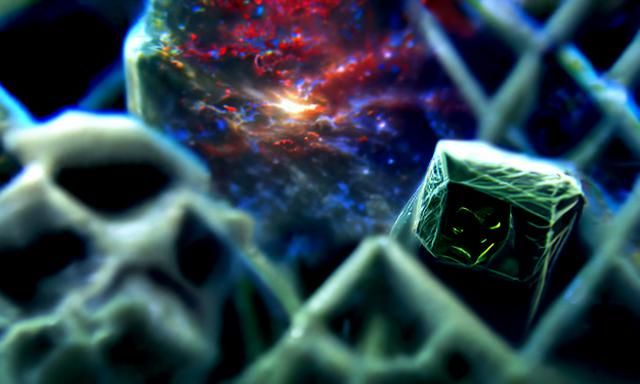 Astral Borg Cube in Space: 8K Holographic Illustration