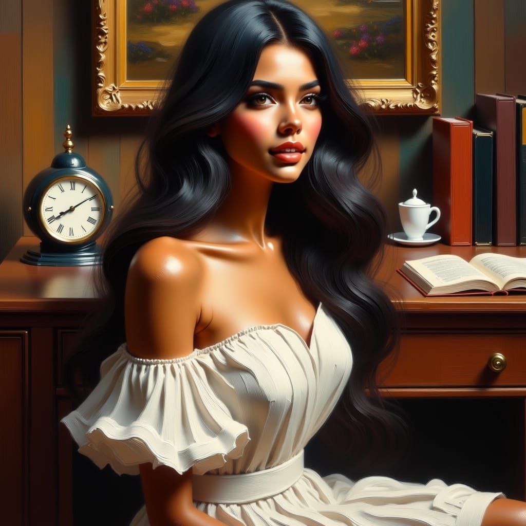 Egyptian Woman Portrait in El Greco Style