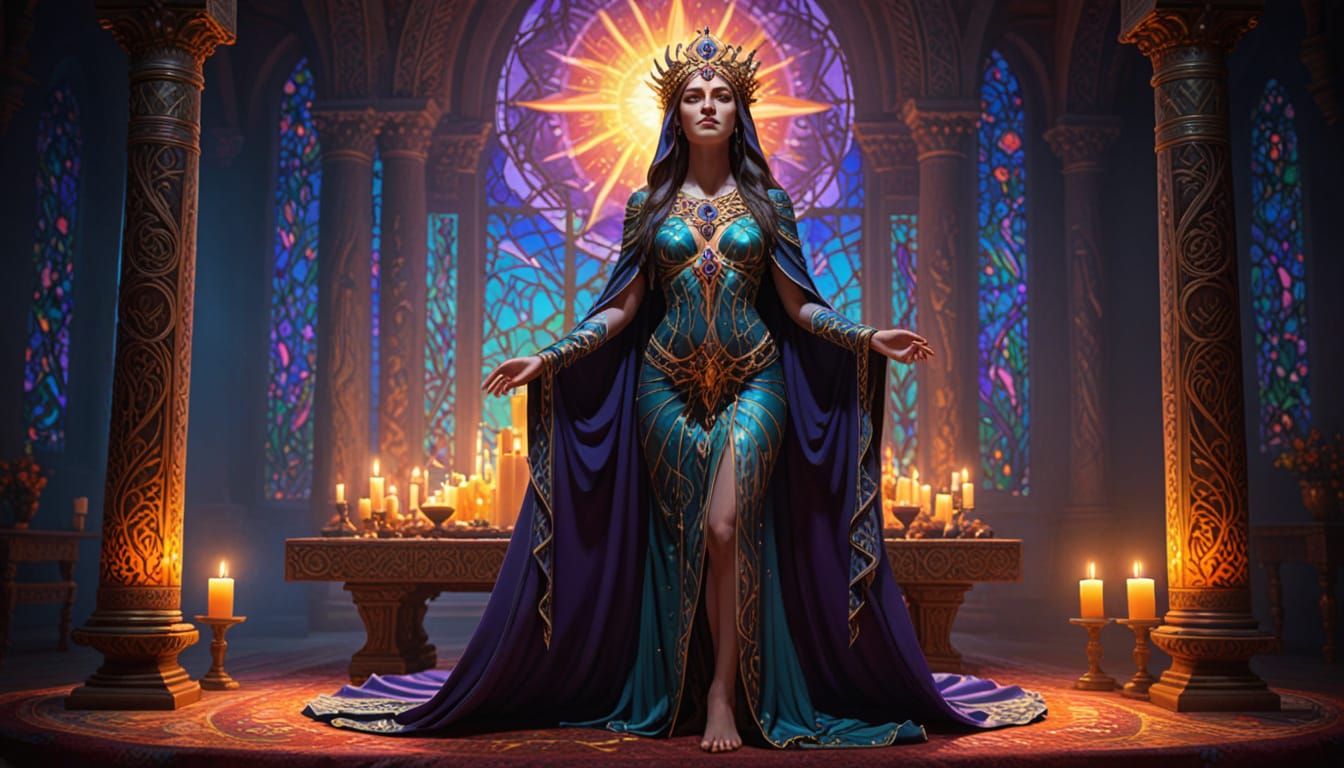 Twilight High Priestess Digital Art in 4K