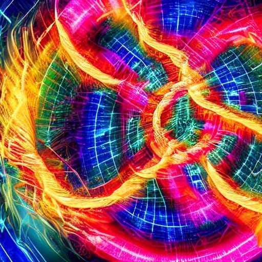 Fiery Whirlwind Logo in Vibrant 3D Digital Art