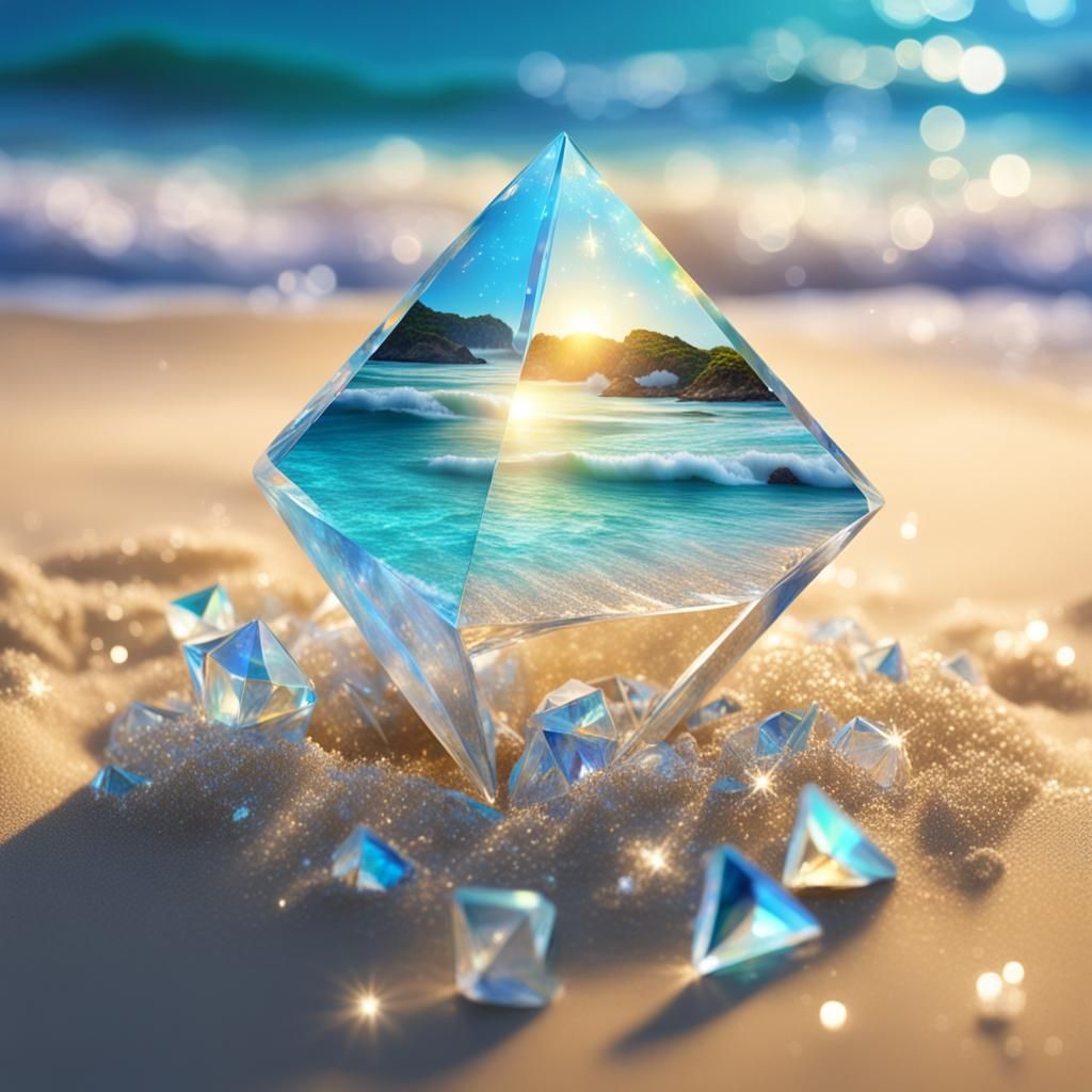 Prismatic Light Refracts Across Crystal Sands