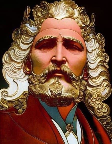 Art Nouveau Portrait with Ornate Gold Frame