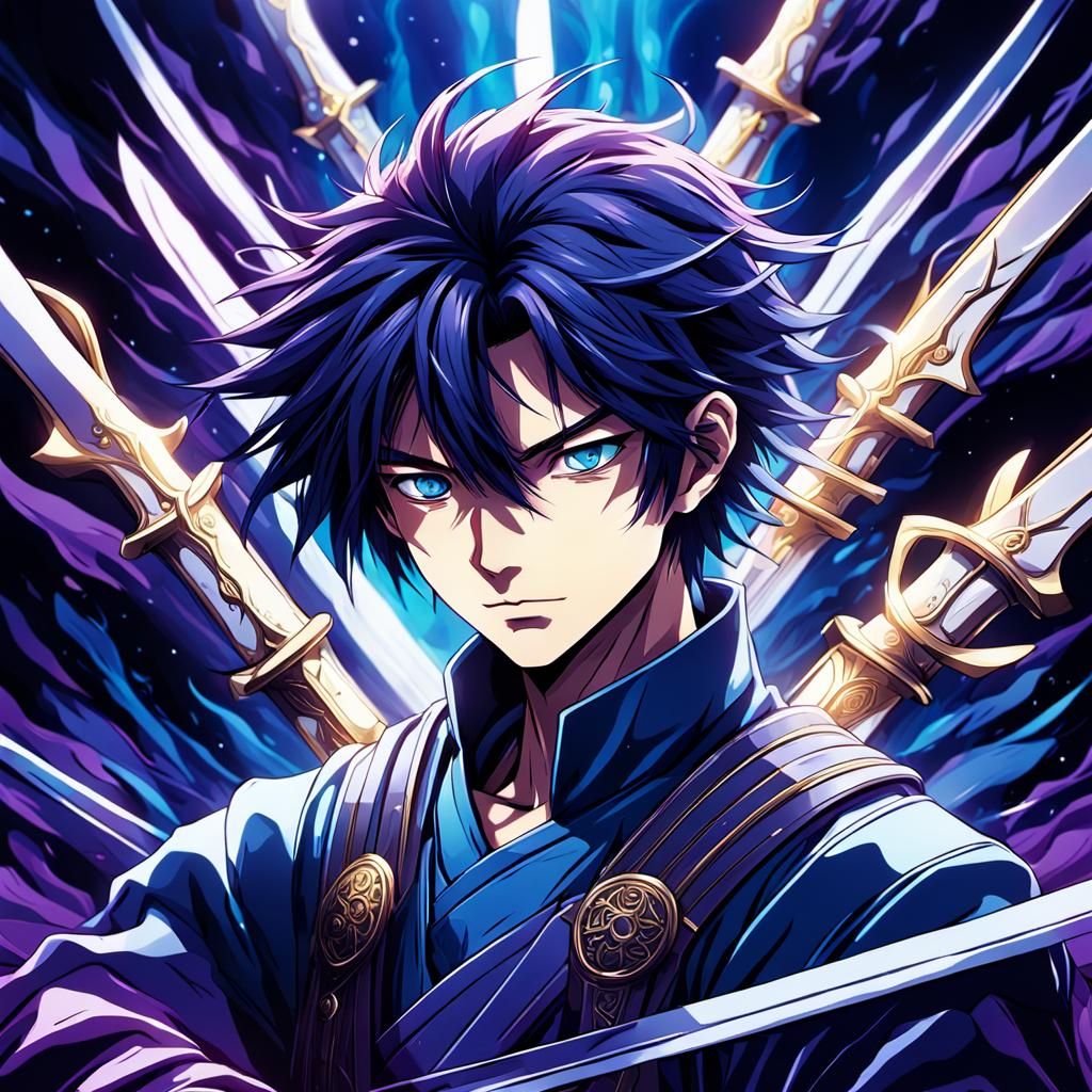 Swords Above Sleeper: Anime Portrait in Manga Style