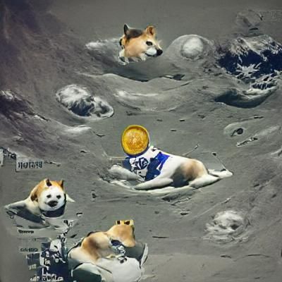 Doge on the Moon in Spacesuit