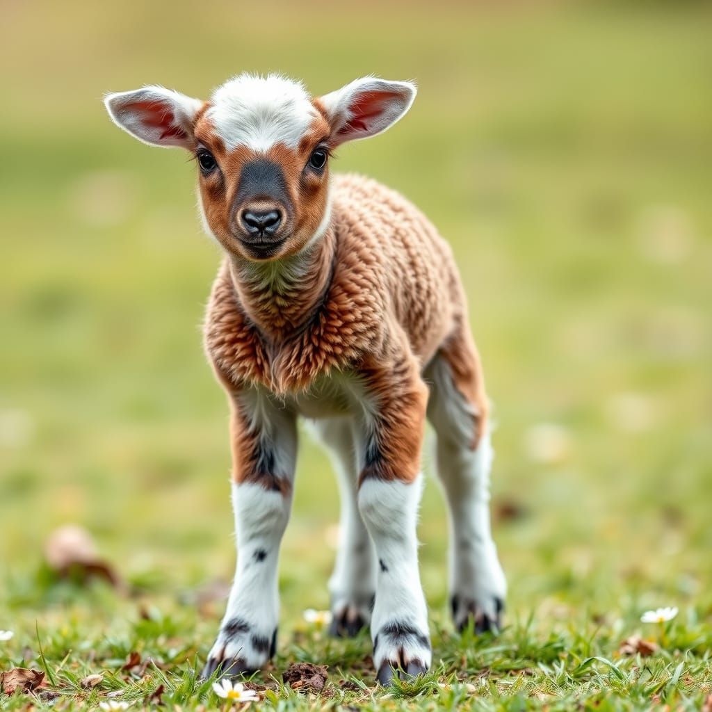Newborn Lamb's First Steps