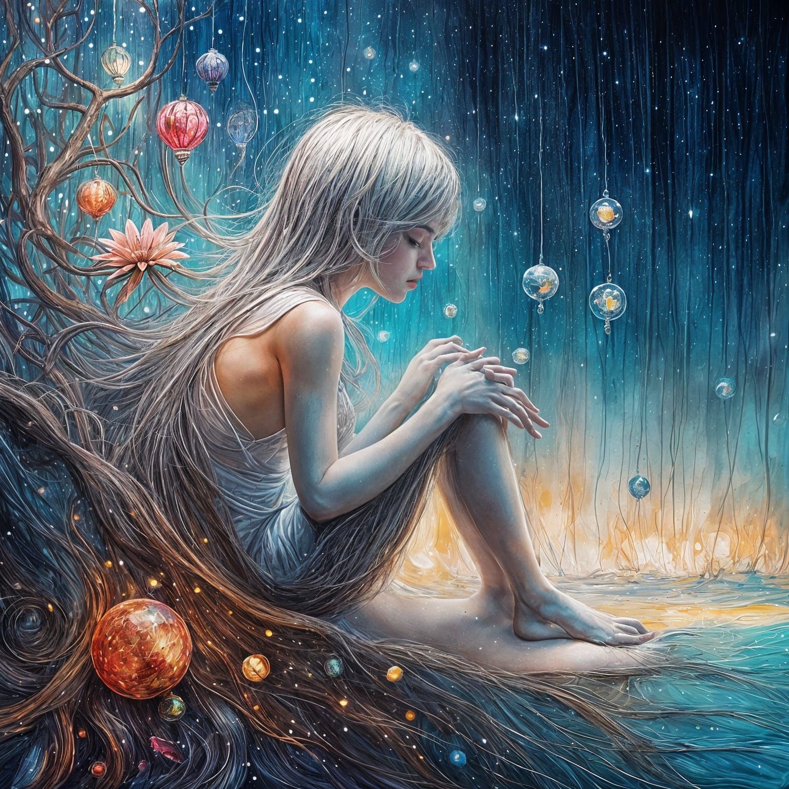 Surreal Portrait of Inner Strength in a World of Beauty