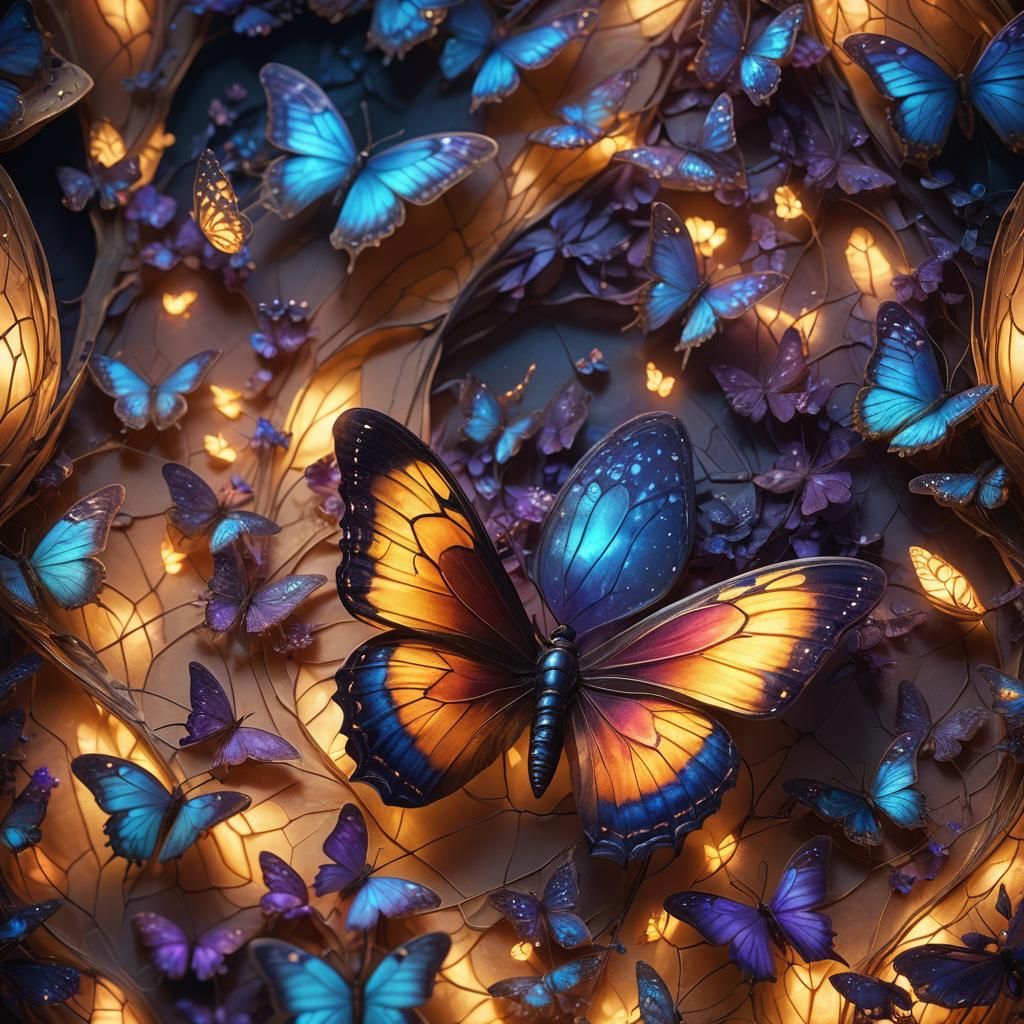 Glowing Butterfly Emerges: A Digital Matte Painting