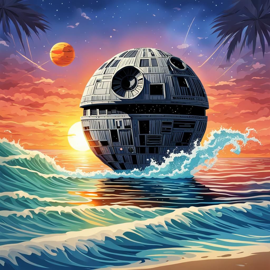Death Star on Vacation at the Beach