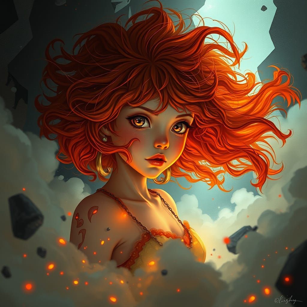 Ginger Oracle Emerges from Neon Shadows